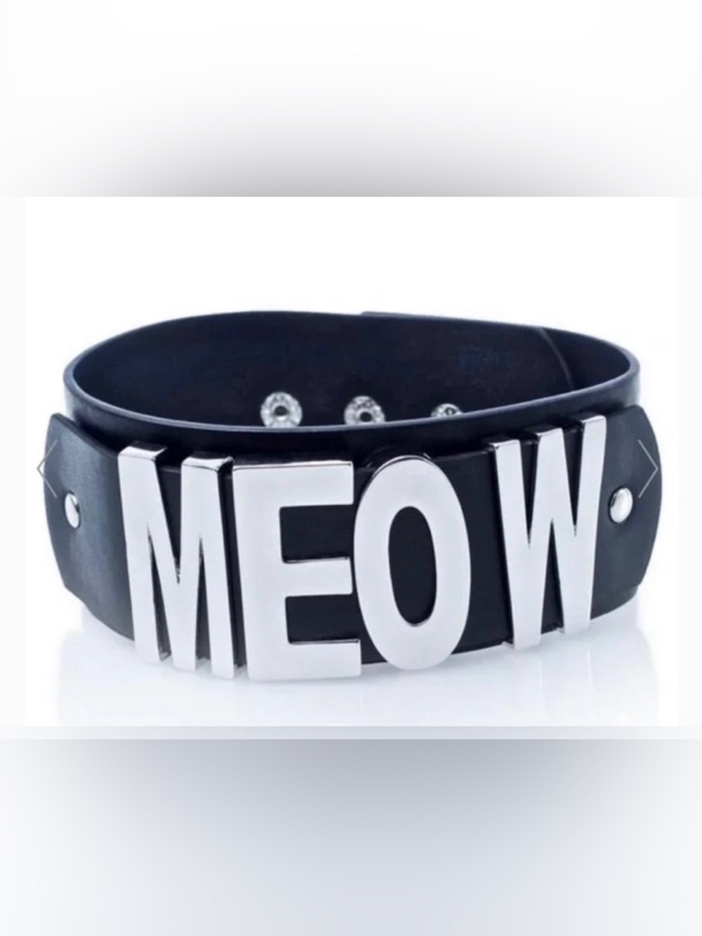 Killstar Meow Goth Leather Choker Silver